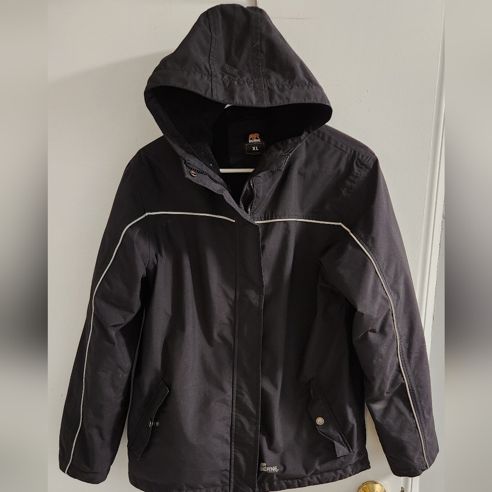 Berne Youth Nylon Hooded MidWeight Jacket , Size XL ( 18/20)